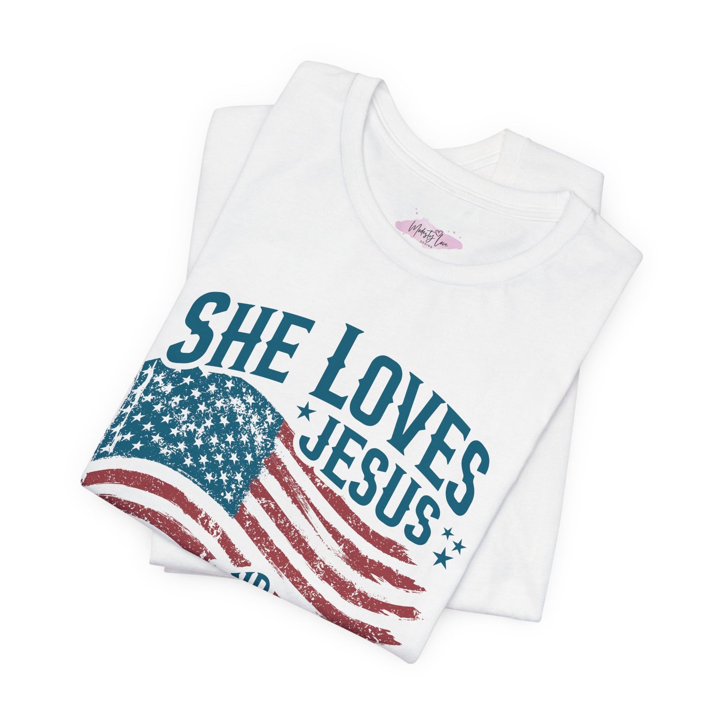 She Loves Jesus&America Too Tee