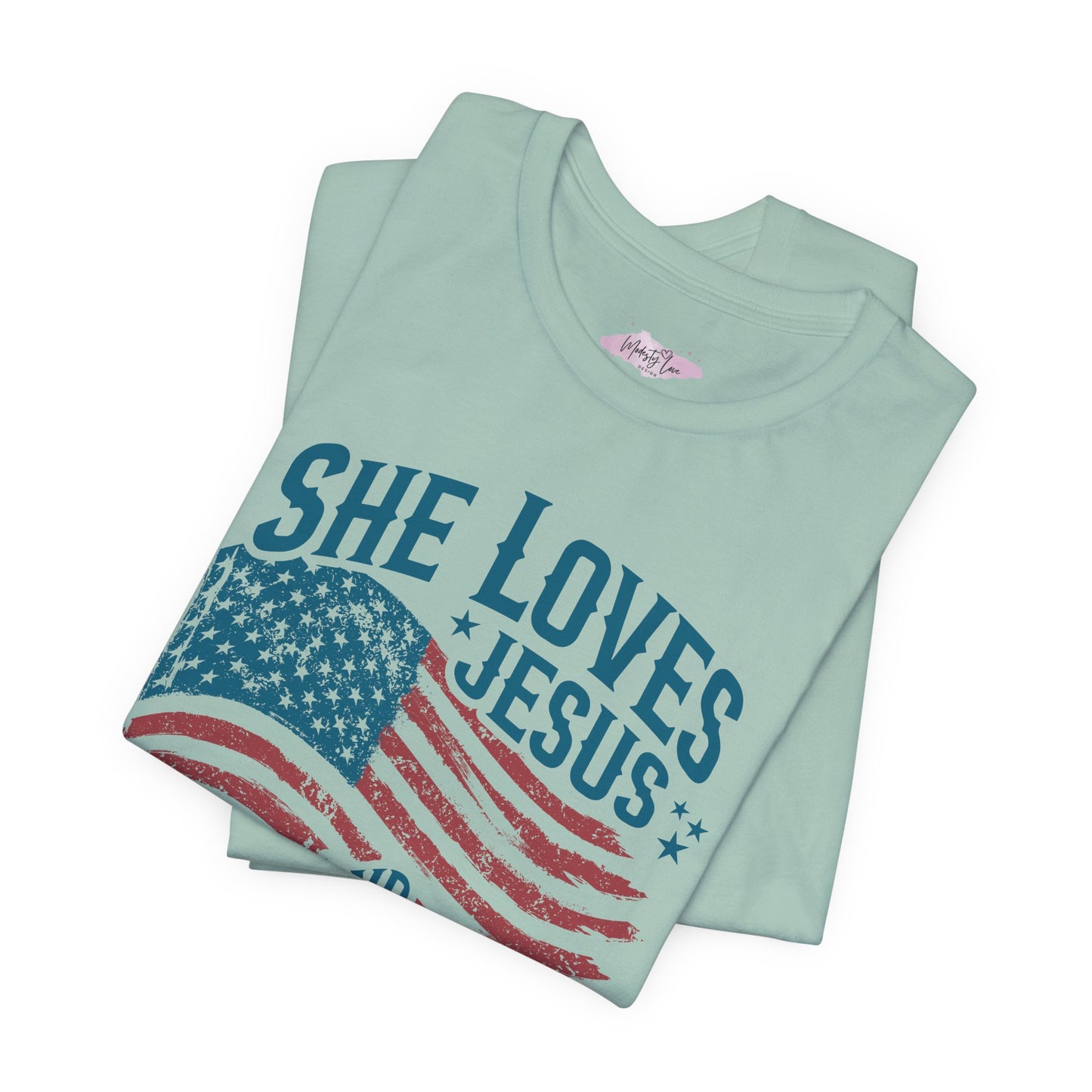 She Loves Jesus&America Too Tee