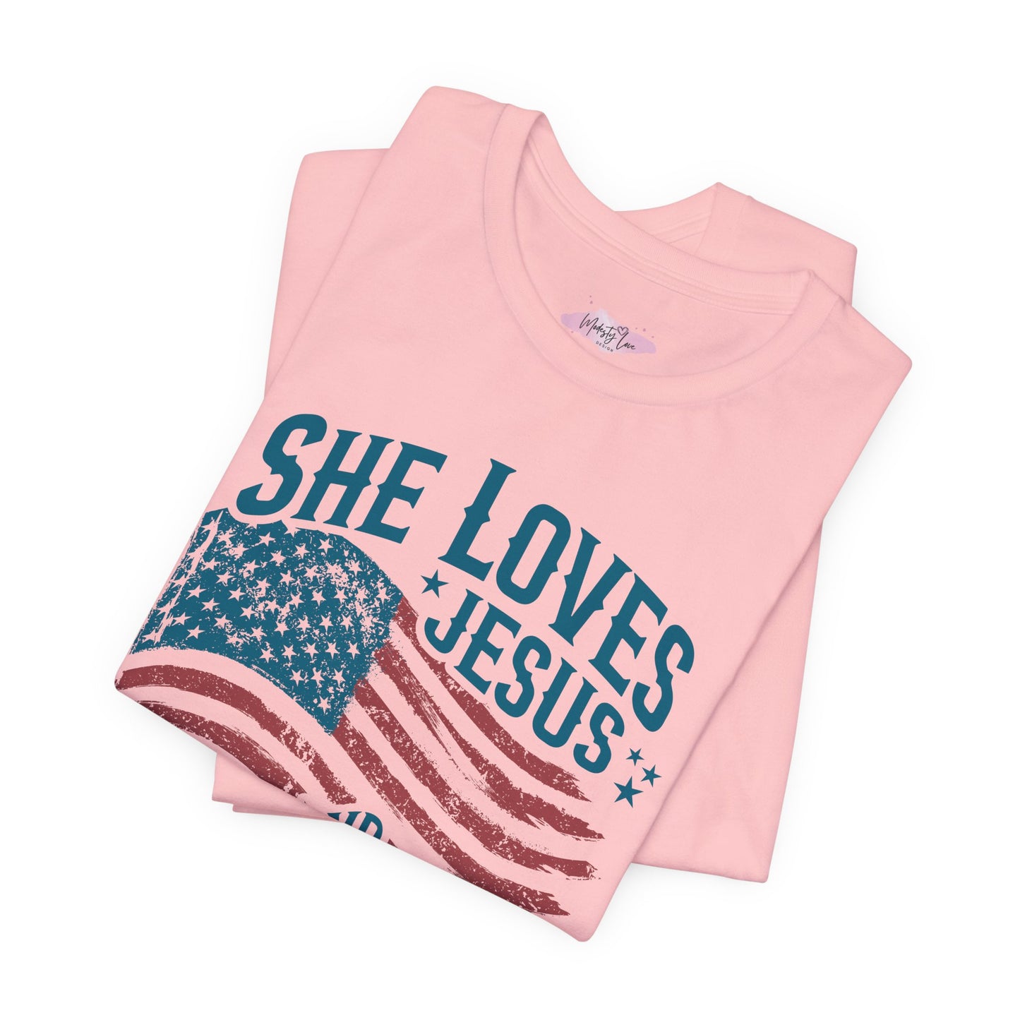 She Loves Jesus&America Too Tee