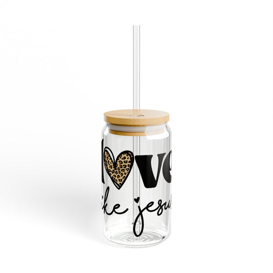 ✨ Love Like Jesus – 16oz Stylish Sipper Glass ✨
