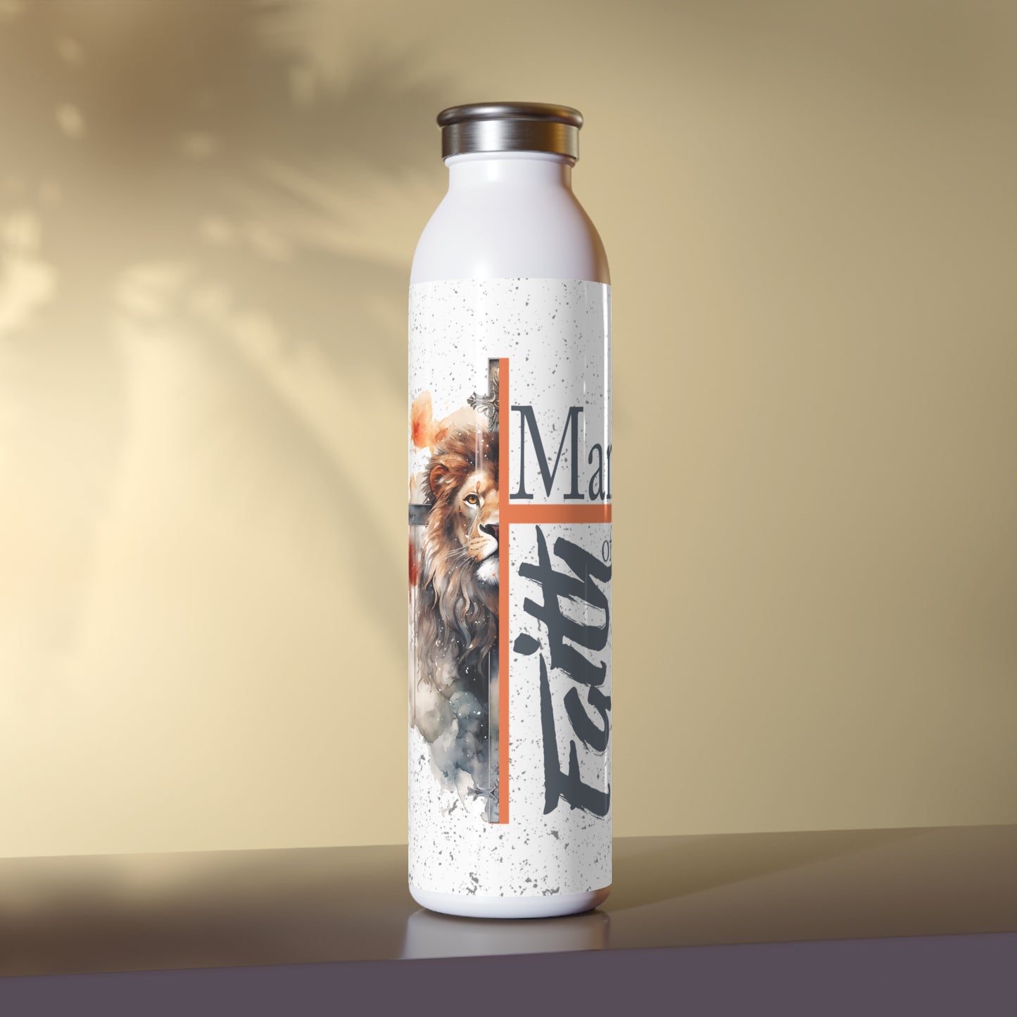 Man of Faith Slim Water Bottle